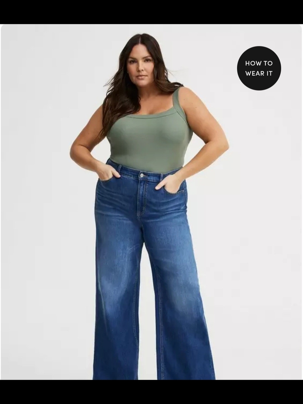 torrid High-Rise Wide Leg Jeans in Medium Blue Wash